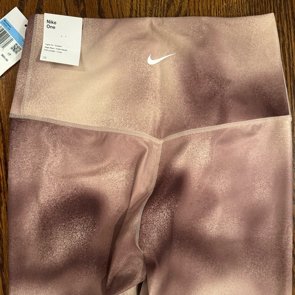 Nike One Women's High-Waist Full-Length Leggings Smokey Mauve Brown - Picture 4 of 6